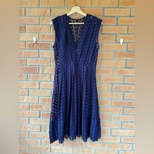 Vintage Sheer Blue Sleeveless Dress